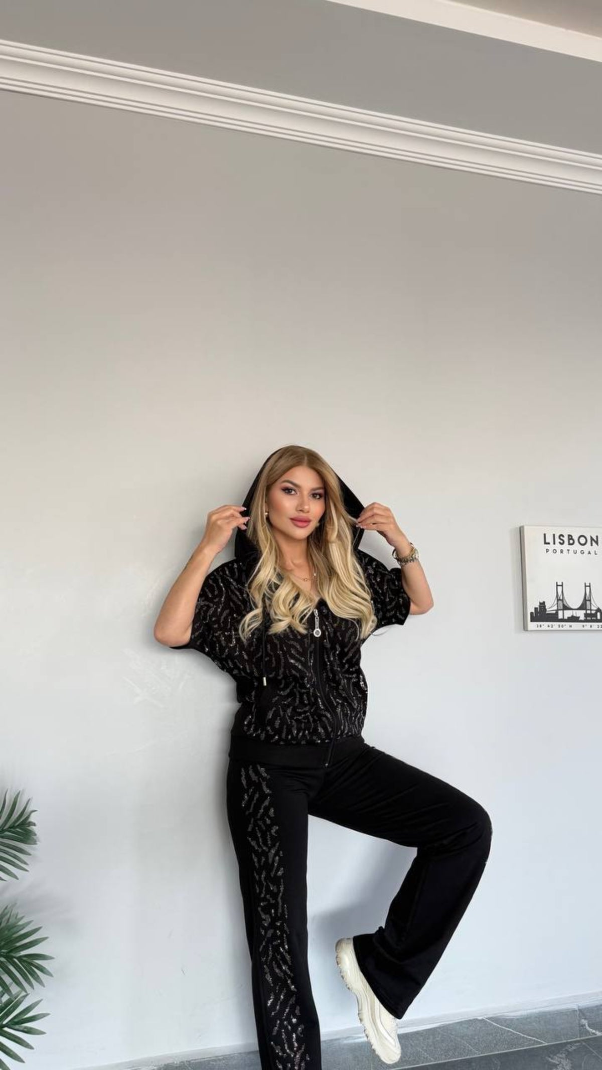 Zip-up studded survêt